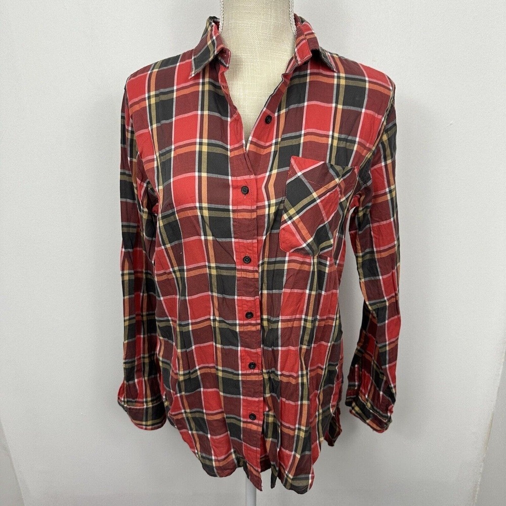 Denim & Supply Ralph Lauren Red Black Plaid Button-Up Shirt